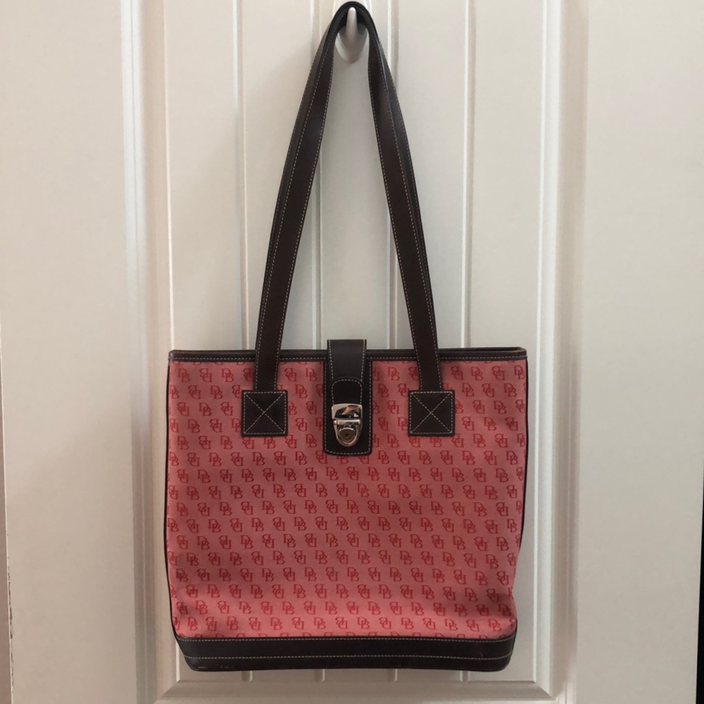 Dooney & Bourke Red handbag Tote with leather trim